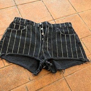 Reformation Dixie short black with white stripes. Size 26